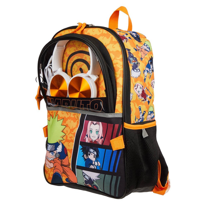 Naruto Kids' 5pc 16" Backpack Set with Headphones and Lunch Bag