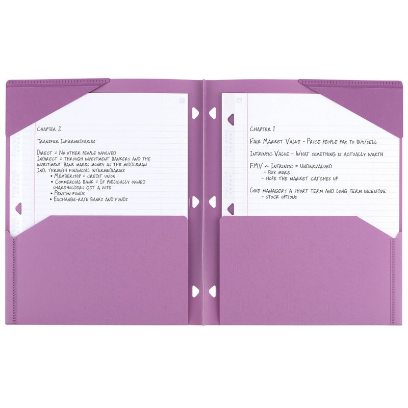 Five Star 2 Pocket Plastic Folder Purple