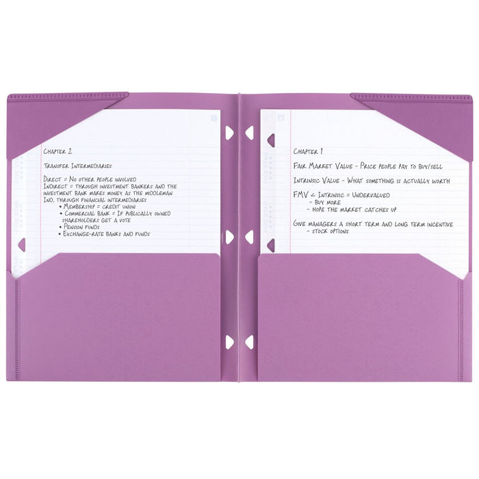 Five Star 2 Pocket Plastic Folder Purple