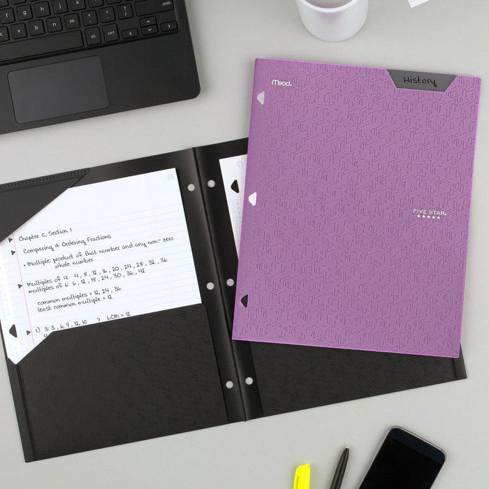 Five Star 2 Pocket Plastic Folder Purple