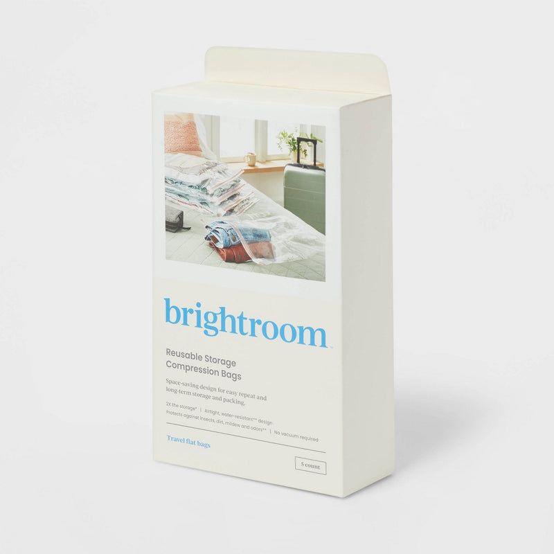 Large 5pc Compression Travel Bags Clear - Brightroom
