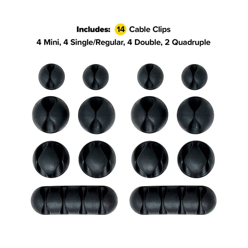 Wrap-It 14pk Cable Clips Black