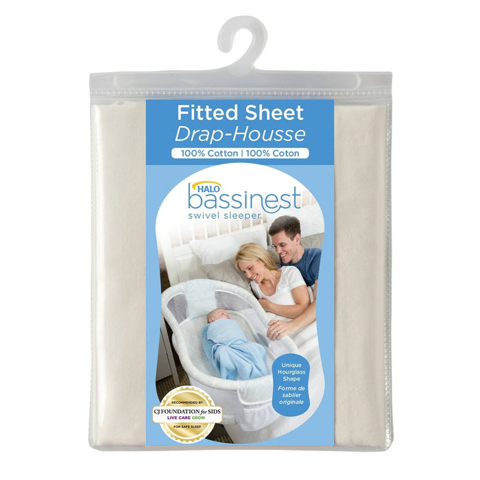 HAlo Innovations Bassinest Organic Fitted Sheet - White