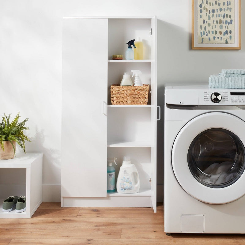 Wall Mounted Shallow Storage Cabinet White - Brightroom: 2-Door Armoire, Laminated Particle Board, Includes Mounting Hardware (LOCAL PICKUP ONLY)