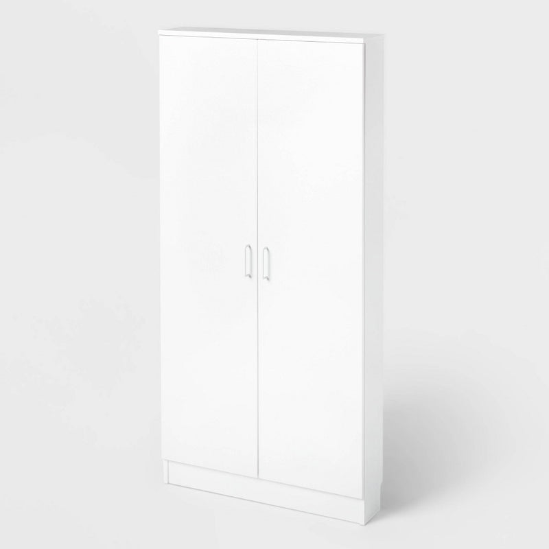 Wall Mounted Shallow Storage Cabinet White - Brightroom: 2-Door Armoire, Laminated Particle Board, Includes Mounting Hardware (LOCAL PICKUP ONLY)