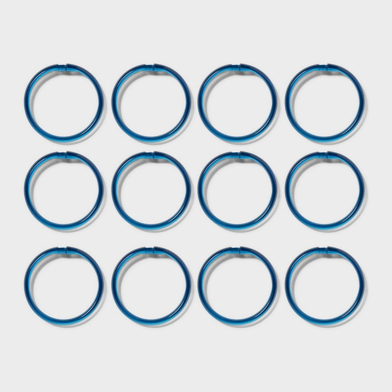 Colored Shower Curtain Rings Blue - Room Essentials