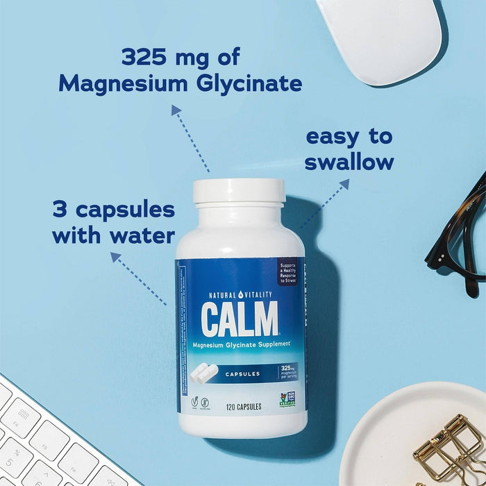 Natural Calm Magnesium Glycinate Vegan Capsules - 120ct