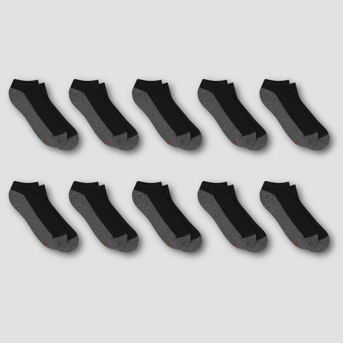 Men's Hanes Premium Low Cut Socks 10pk - Black