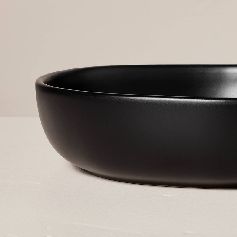 4pk 34oz Stoneware Pasta/Grain Bowl Set Black - Hearth & Hand with Magnolia: Dishwasher-Safe, Microwave-Safe