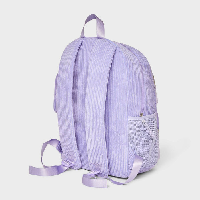 Kids' 16" Two Pocket Corduroy Backpack with Clip-On Case - art class Lavender"
