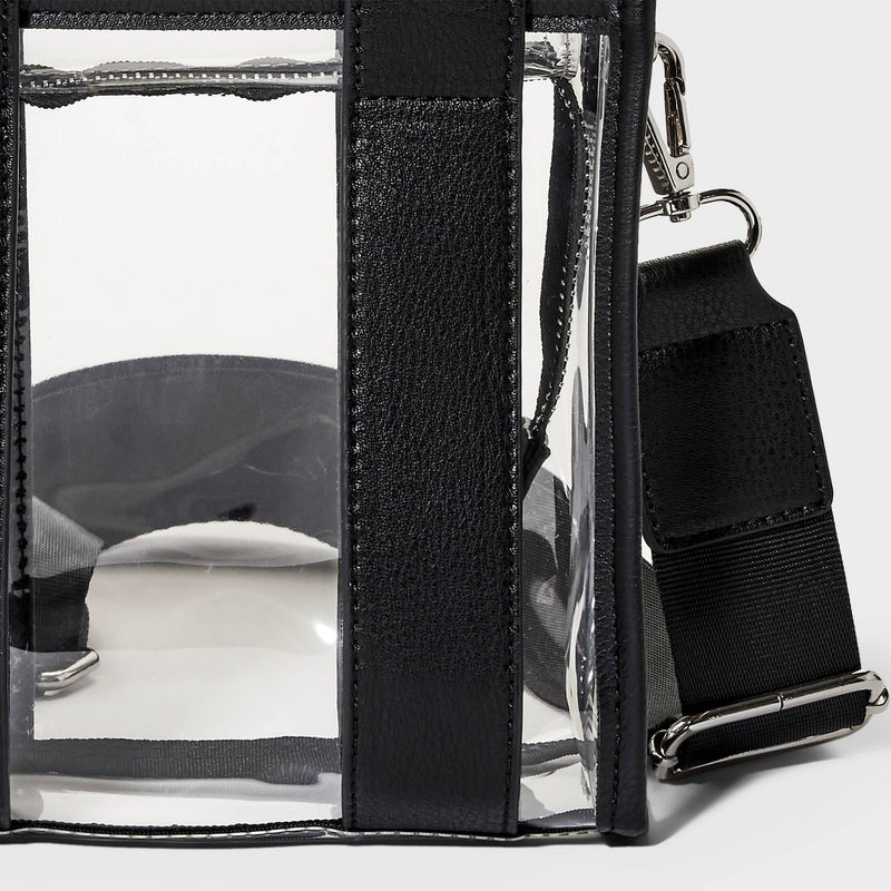 Mini Tote Crossbody Bag - Wild Fable Black/Clear