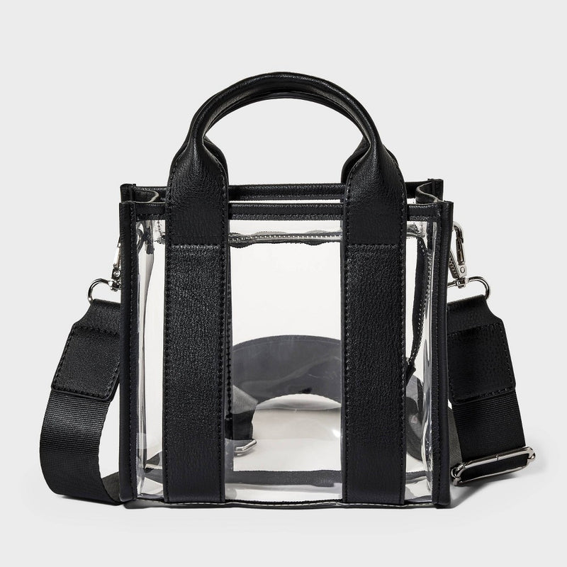 Mini Tote Crossbody Bag - Wild Fable Black/Clear