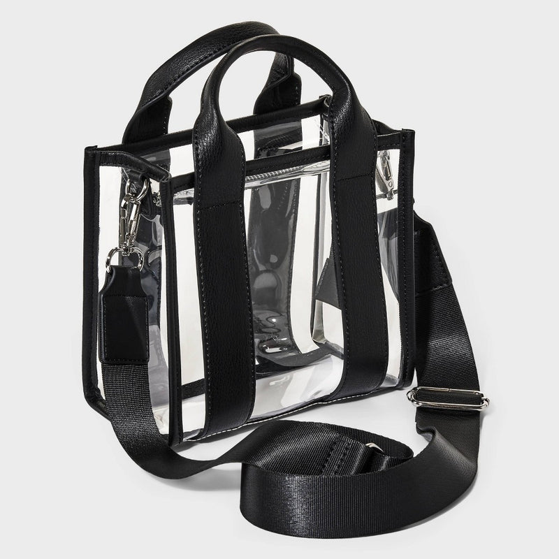 Mini Tote Crossbody Bag - Wild Fable Black/Clear