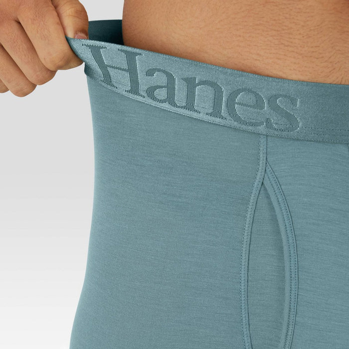 Hanes Originals Premium Men's SuperSoft Boxer Briefs 2pk - Sage Green/Black M