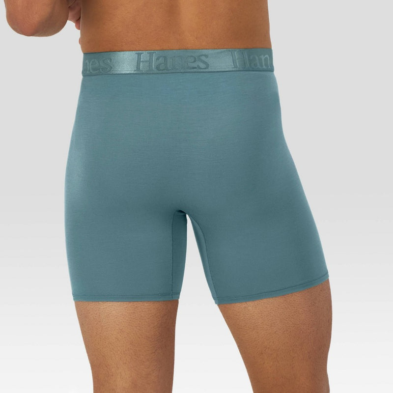 Hanes Originals Premium Men's SuperSoft Boxer Briefs 2pk - Sage Green/Black M