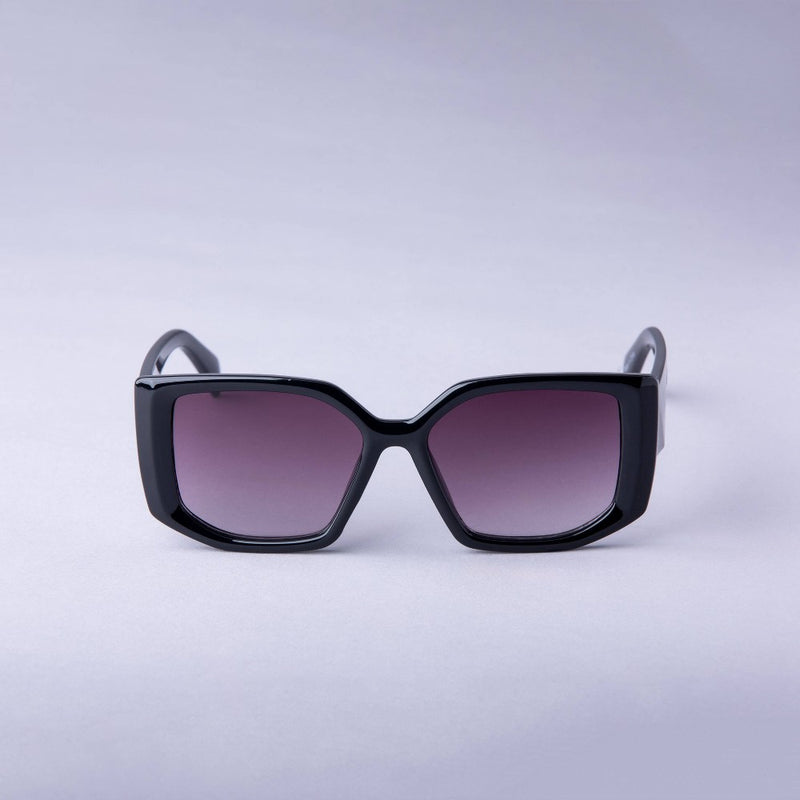 Women's Angular Square Sunglasses - A New Day Black