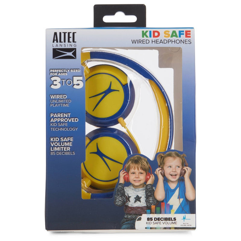 Altec Lansing Kid's Wired Over-Ear Headphones - Blue/Yellow