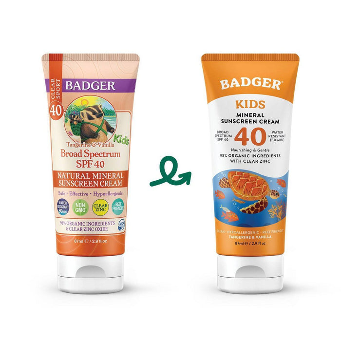 Badger Mineral Kids Sunscreen Cream - SPF 40 - 2.9 fl.oz