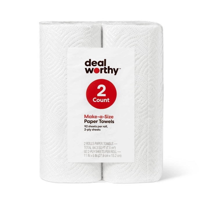 Make-A-Size Paper Towels - 2 Rolls - Dealworthy