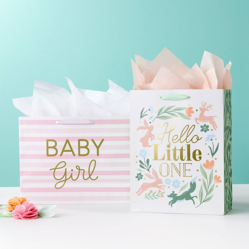 XS Pink 'Hello Baby' Gift Bag - Spritz
