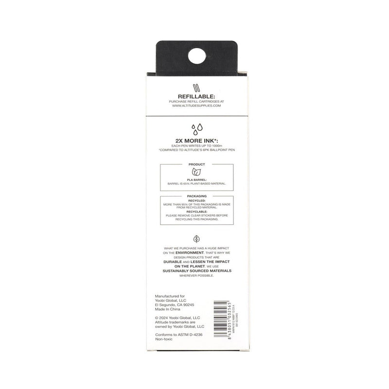 Altitude 2pk Ballpoint Pens Black Ink Silver
