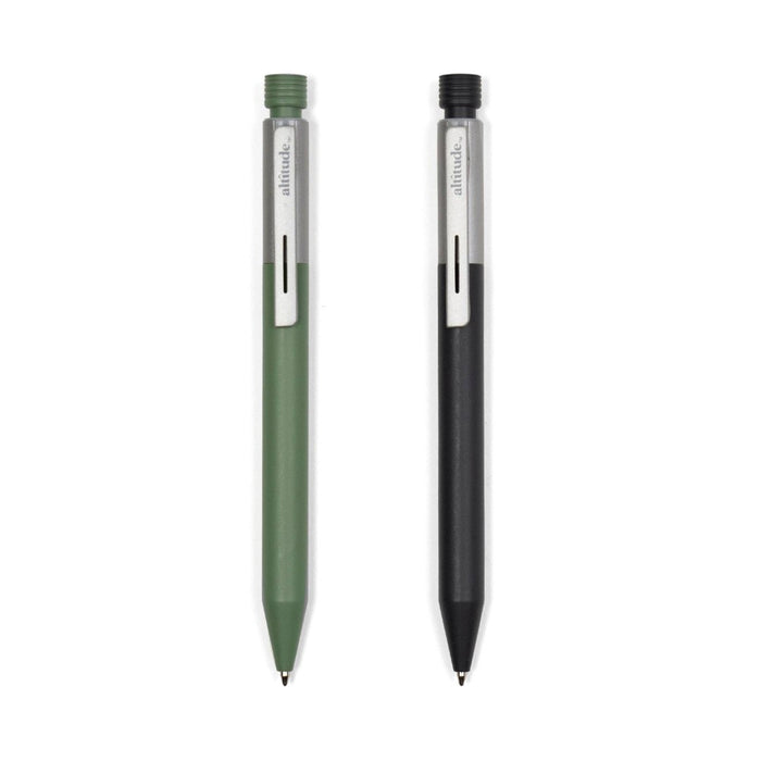 Altitude 2pk Ballpoint Pens Black Ink Silver