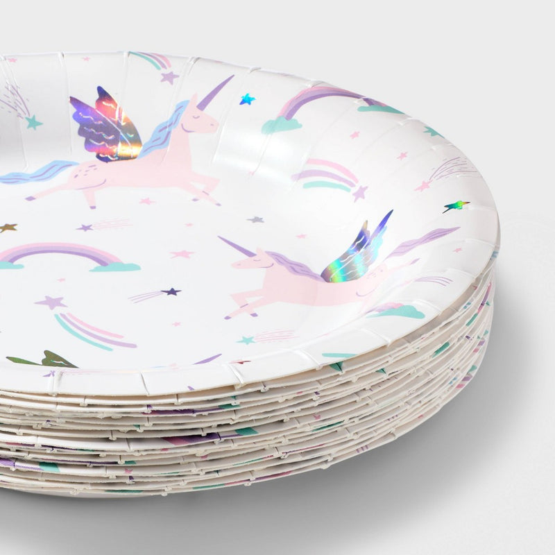 20ct Unicorn Snack Plates - Spritz