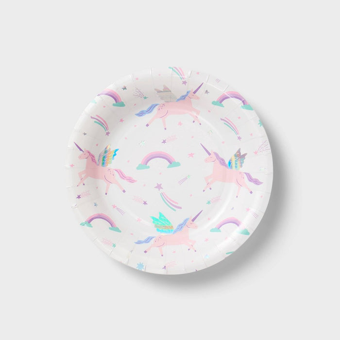 20ct Unicorn Snack Plates - Spritz