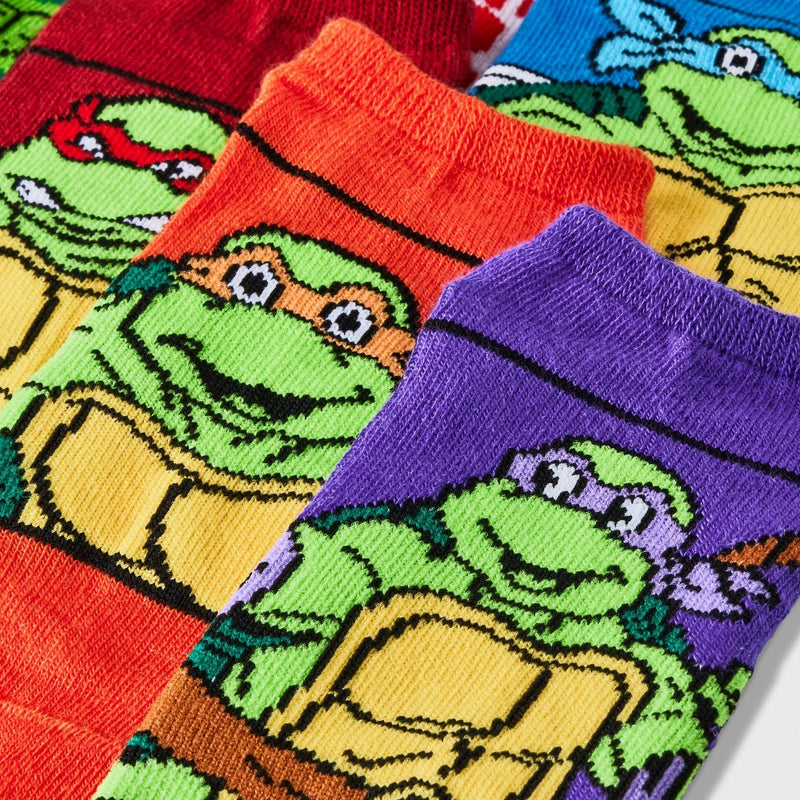 Boys' Teenage Mutant Ninja Turtles 6pk No Show Socks - Blue XS/S