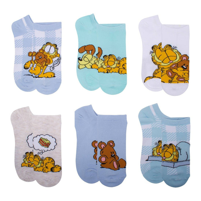 Girls' Garfield 6pk Socks - Purple S/M