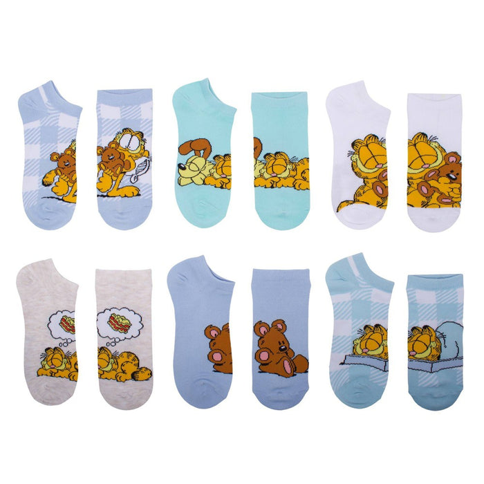 Girls' Garfield 6pk Socks - Purple S/M