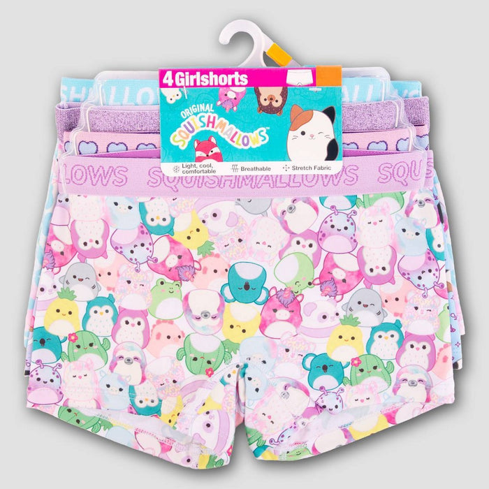Girls' Squishmallows 4pk Boxer Briefs - 8