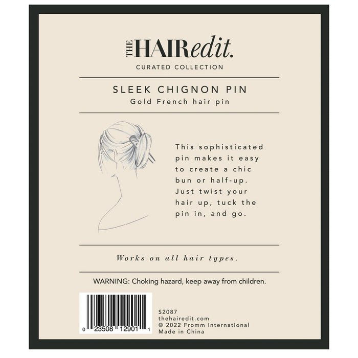 The Hair Edit Sleek Chignon French Hair Pin - Gold