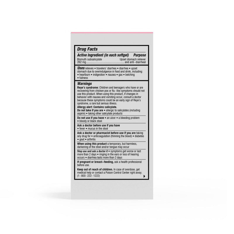 Cabinet Health Stomach Relief Bismuth subsalicylate 262mg Refillable Glass Bottle - 60ct