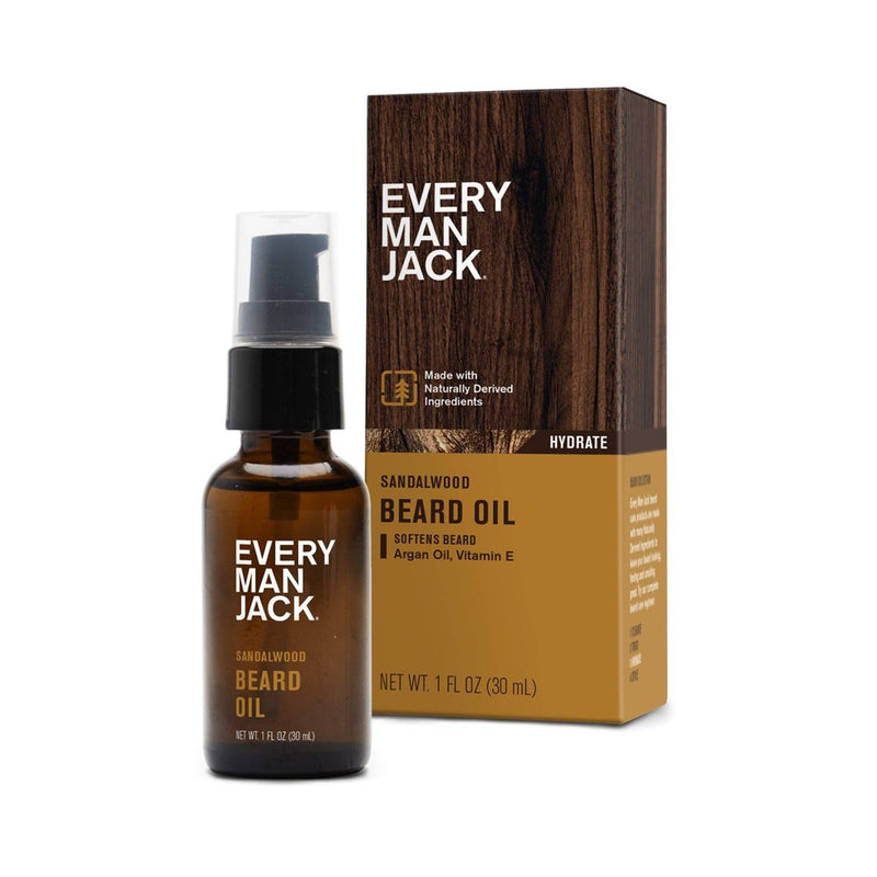 Every Man Jack Men's Moisturizing Beard Oil with Shea Butter - Sandalwood - 1 fl oz