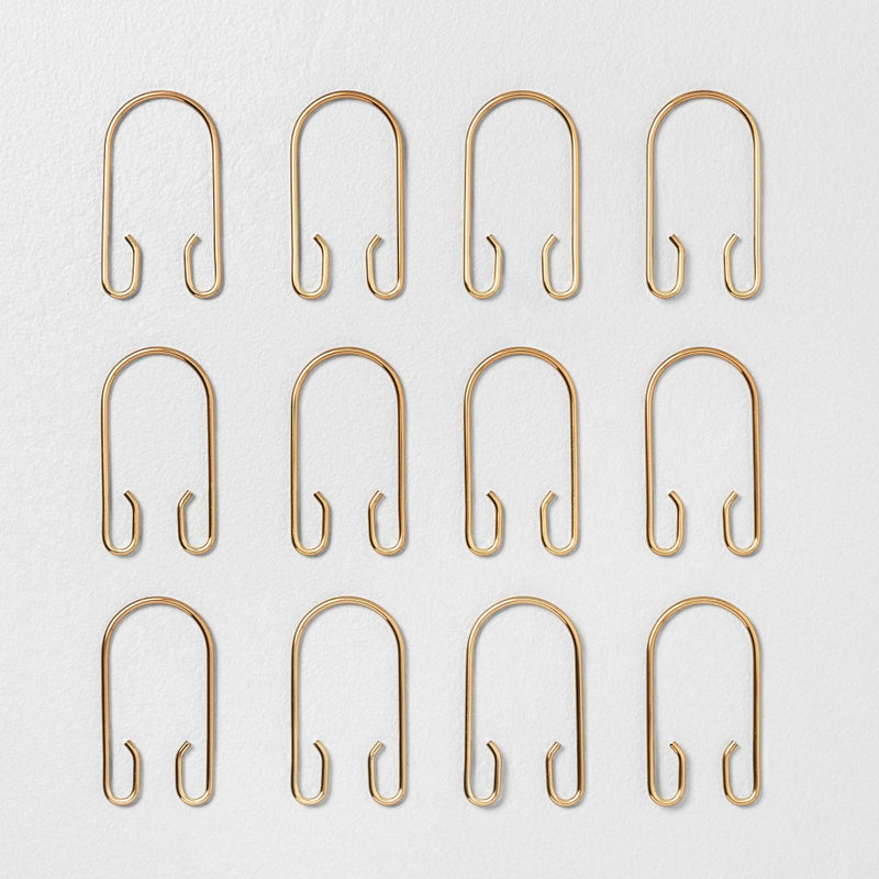 Decorative Shower Curtain Rings 12pc Set Brass - Hearth & Hand with Magnolia: Metal, Secure Hold, Easy Glide