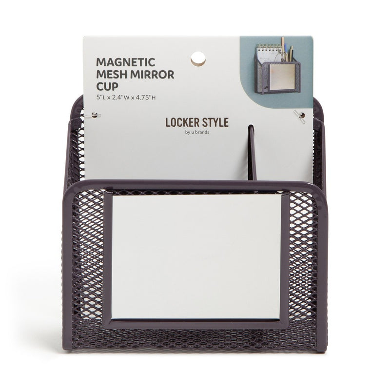 U Brands Locker Mesh Cup with Mirror - Dusty Black
