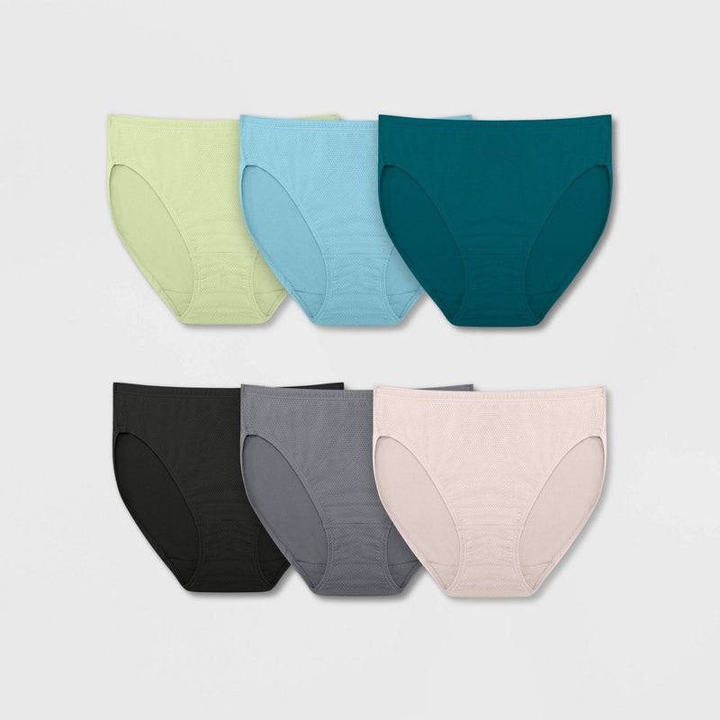 Fruit of the Loom Women's 6pk Breathable Micro-Mesh Hi-Cut Underwear - Colors May Vary 10