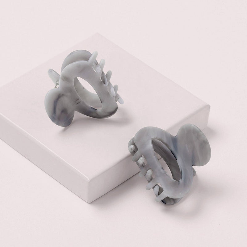 The Hair Edit Petite Marble Clips - 2pc
