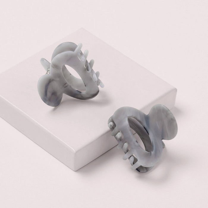 The Hair Edit Petite Marble Clips - 2pc