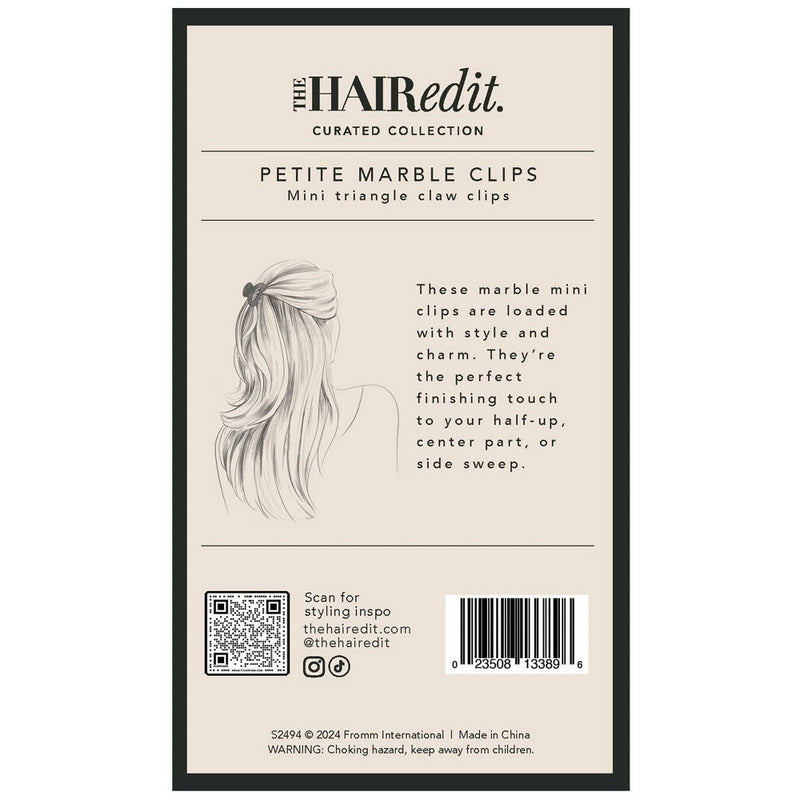 The Hair Edit Petite Marble Clips - 2pc