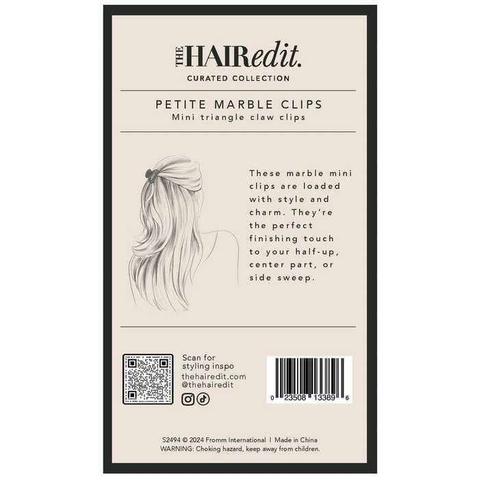 The Hair Edit Petite Marble Clips - 2pc