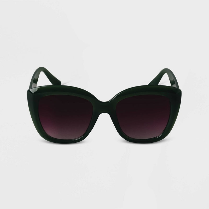 Women's Oversized Cateye Sunglasses - A New Day Green