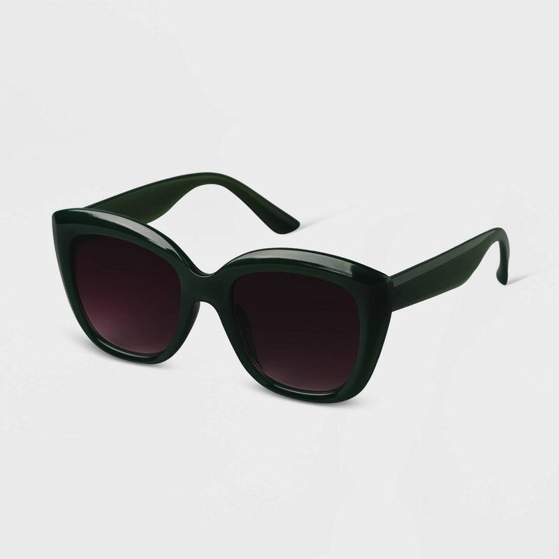 Women's Oversized Cateye Sunglasses - A New Day Green