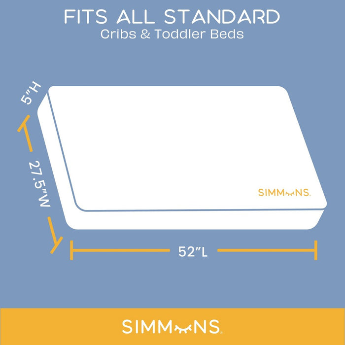 Simmons Kids' Soothing Nights Breathable Baby Crib Mattress and Toddler Mattress with Machine Washable Cover - Greenguard Gold Certified