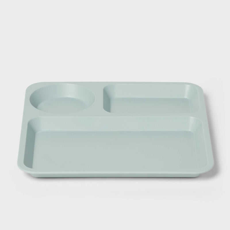 Kids' 6pc 7.4" Plastic Square Divided Plate - Pillowfort