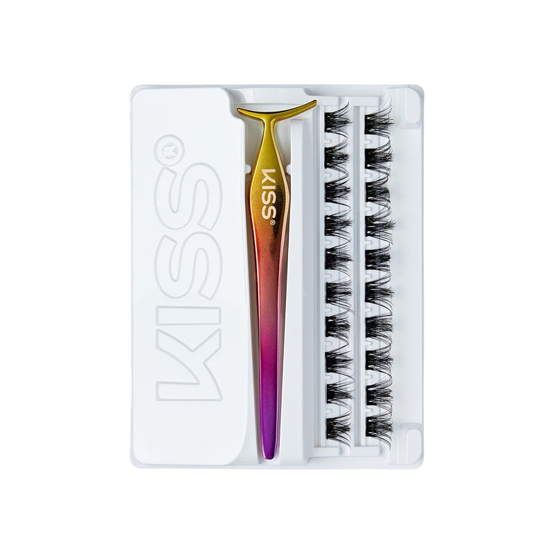 KISS imPRESS Press-On Falsies No-Glue False Eyelash Clusters Kit - Spiky - 21ct