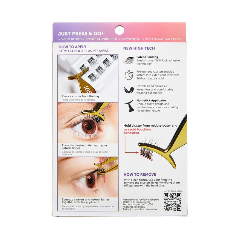 KISS imPRESS Press-On Falsies No-Glue False Eyelash Clusters Kit - Spiky - 21ct