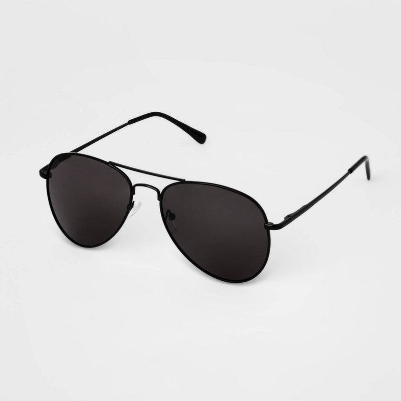 Men's Aviator Metal Sunglasses - Goodfellow & Co Black
