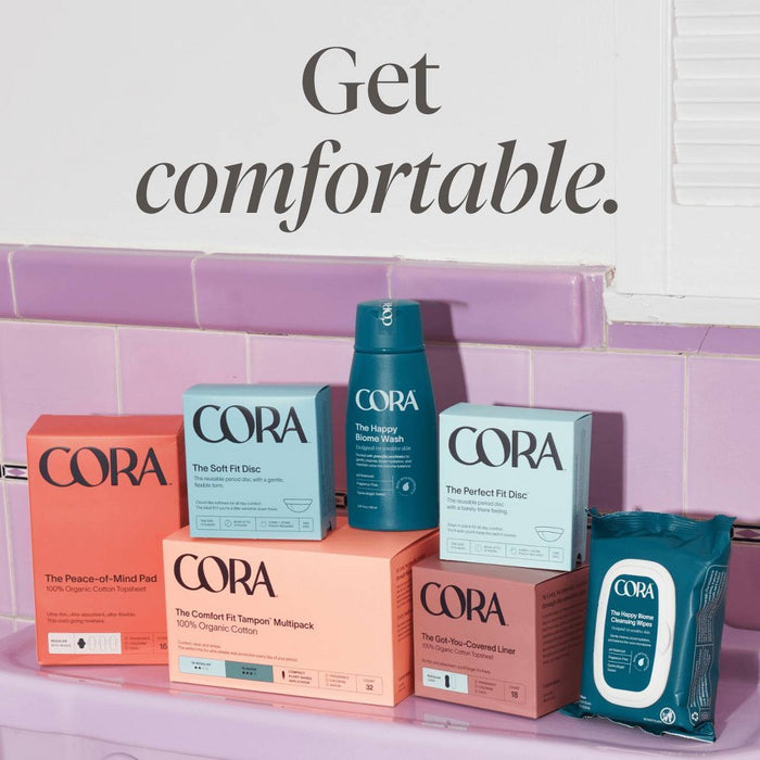 Cora Organic Cotton Tampons Mix Pack Regular/Super/Super+ Absorbency - 45ct